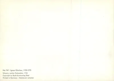 Gesneden Cherubijn — gouden beeld in rozegewaad — uitgever Buch-Kunstverlag Ettal, n° 7411 — Achterkant