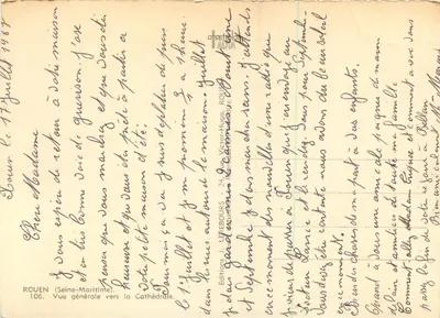 Ogólny widok ku katedrze — Rouen (Seine-Maritime) — Wydawnictwo J. LEBOURS, nr 106 — Rewers