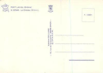 O Velho Castelo de Poët-Laval — Drôme — Éditions Cellard — Verso