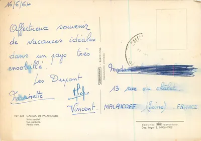 Calella de Palafrugell — Częściowy widok — Ediciones TISO Barcelona, N° 334 — Rewers