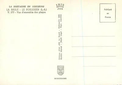 La Baule - Le Pouliguen (L.-A.) — Vista geral das praias — Edições de Arte JOS, V. 377 — Verso