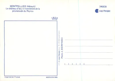 Zbiornik wody na końcu promenady du Peyrou — Montpellier (Hérault) — IRIS — Rewers