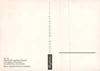 Ostatni obiad — wykładany dywan — Verlag Berghaus, München, nr 12 — Rewers
