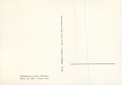 Verkündigung an Maria — Rheinische Schule — Christophorus-Verlag Herder GmbH, Freiburg im Breisgau, K 566 — Rückseite