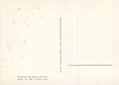 Trzej Mędrcy — Szkoła Rynńska, ok. 1340 — Christophorus-Verlag Harder GmbH, Freiburg im Breisgau, K 569 — Rewers