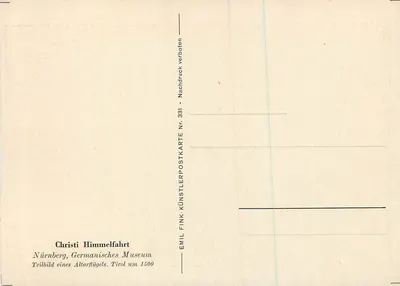 Christi Himmelfahrt — detalhe de um retábulo — Emil Fink, n° 331 — Verso