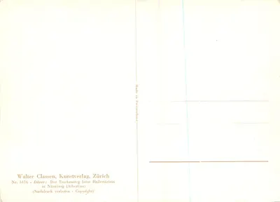 Nürnberg — O ponte coberta de Hallertürlein — Walter Classen, Kunstverlag, Zürich, n° 3476 — Verso