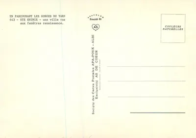 Rua da Renascença — Albi — Société des Cartes Postales Exclusivité AS — Verso