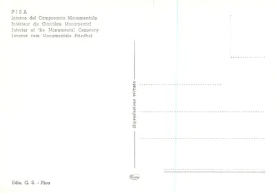 Pisa — Innenansicht des Monumentalen Friedhofes — Ediz. G. S. - Pisa — Rückseite