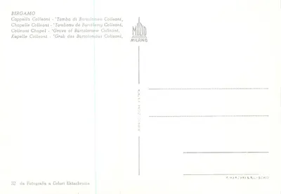 Bergamo — Capela Colleoni — Túmulo de Bartoloméu Colleoni — Verso