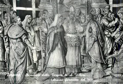 Bergame - Casamento da Virgem de A. Allori (Tapete florentino do século XV)