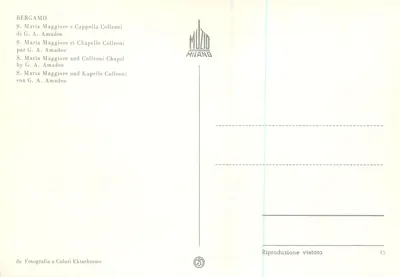 Bergame — Catedral de São Martinho e capelas Colleoni — Muzio Milano, n°45 — Verso