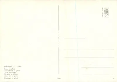Chrystus w chwale — obraz Memlinga (1433-1494) — wydawca Beatrice Deste, nr 10854 — Rewers