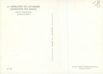 Adoração dos Reis Magos — Hans Memling — Prado-Madrid — Verso
