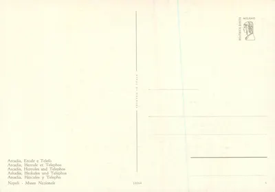 Arcadia, Hercule i Telephos — Muzeum Narodowe w Neapolu — wydawca Beatrice Deste, nr 10764 — Rewers
