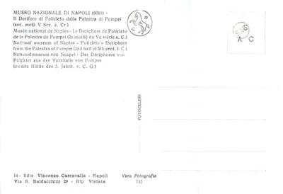 Dorifor Polikleto — Muzeum Narodowe w Neapolu — 2. połowa V wieku p.n.e. — Rewers