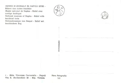 Relief bacchyczny — Muzeum Narodowe w Neapolu — Wyd. Vincenzo Carcavallo — Rewers