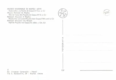 Głowa Psyche z Capoue — IV w. p.n.e. — Wyd. Vincenzo Carcavallo, Napoli — Rewers