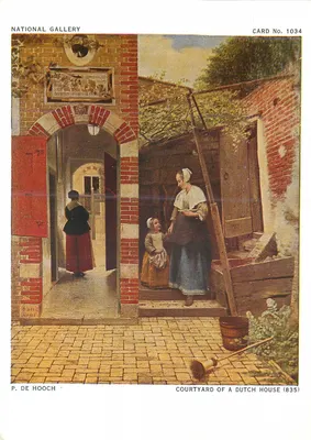 Pátio de uma Casa Holandesa — P. de Hooch — National Gallery, Cartão n° 1034