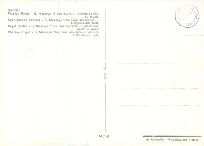 Napoli - Pałac Królewski - G. Messey's 'Dwaj kredytodawcy' - MC 41 — Rewers