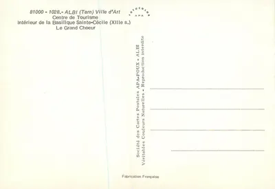 Interno della Basilica Santa Cecilia — Il Grand Chœur — Société des Cartes Postales APA-POUX — Verso