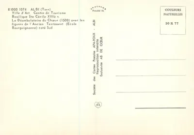 Basílica Santa Cecília — DÉAMBULATOIRE lado Sul — Sociedade das Cartas Postais APA-POUX — Verso