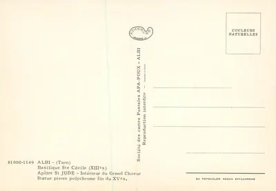 Apostoł św. Judy — Bazylika św. Cecylii — ALBI (Tarn) — Społeczność pocztówek APA-POUX — Rewers