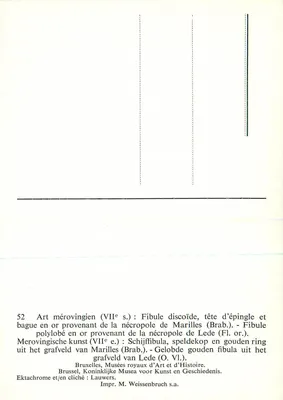 墨洛温艺术 — 马里勒斯（布拉班特）墓葬群的金饰 — Impr. M. Weissenbruch s.a. — 背面