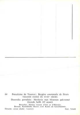 Pastora coroada de flores — porcelana de Tournai, segunda metade do XVIII — Imp. Soledi — Verso