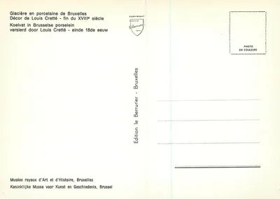 Geladeiras em porcelana de Bruxelas — decoração de Louis Cretté — final do XVIII — Édition Bruxelles — Verso