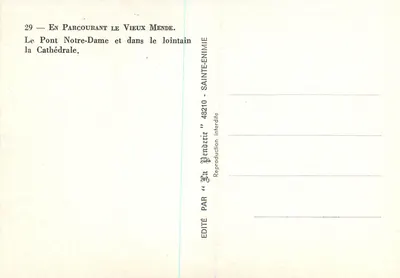 Most Notre-Dame i katedra — Mende — Wydane przez 'La Mendicité' nr 29 — Rewers