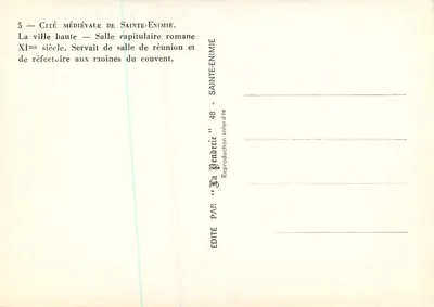 Cidade medieval de Sainte-Enimie — Sala capitular romana — Editado por "La Vendérie" — Verso
