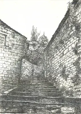 Sainte-Enimie — Cidade medieval — rua em escada — Editado por 'La Cité' n°46