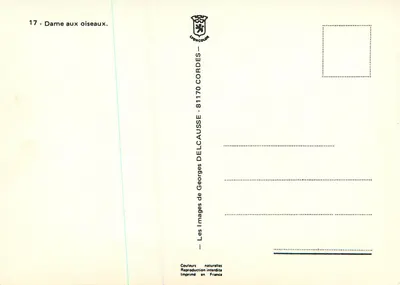 Dama con pájaros — Georges Delcausse — n°17 — Reverso