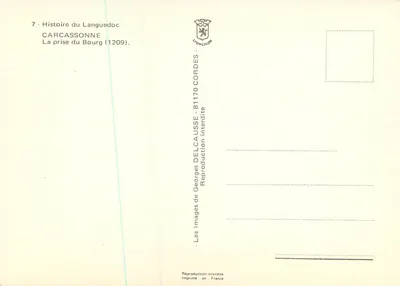 Zajęcie Burgu (Carcassonne) — 1209 — Georges Delcausse / 7 - Historia Languedoc — Rewers