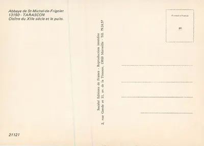 Hof van de abdij van Saint-Michel-de-Frigolet — klooster van de 12e eeuw en put — Société Gorde, n° 21121 — Achterkant