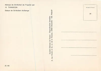 Statua Świętego Michała Archanioła — Abp. Świętego Michała w Frigolet — Spółka Wydawnictw Francuskich — Rewers