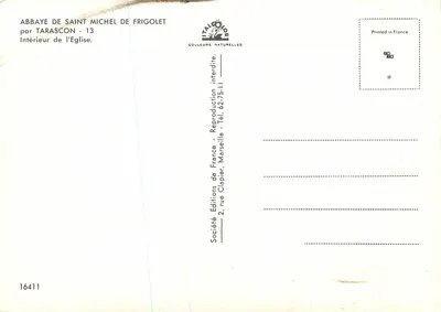 Abbaye de Saint-Michel de Frigolet — Wewnętrzna część kościoła — Spółka TALEGOR, nr 16411 — Rewers