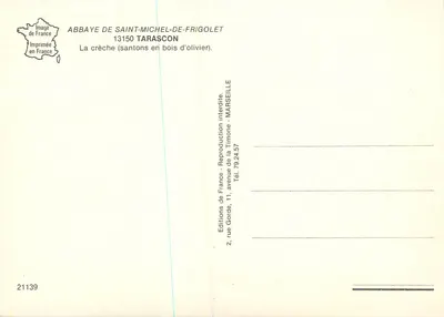 Kołyska — santon z drzewa oliwnego — Abp. Saint-Michel-de-Frigolet — Rewers