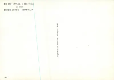 Obiad z ostrygami — Muzeum Condé w Chantilly — Draeger, Paryż, nr 11 — Rewers