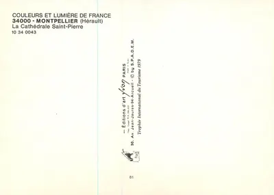 Katedra św. Piotra — Montpellier (Hérault) — Wydawnictwo Sztuki VON Arcueil — Rewers