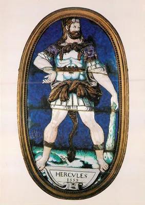 Hércules — Émail de Pierre Courteys, 1559 — Musée National de la Renaissance, Château d'Écouen
