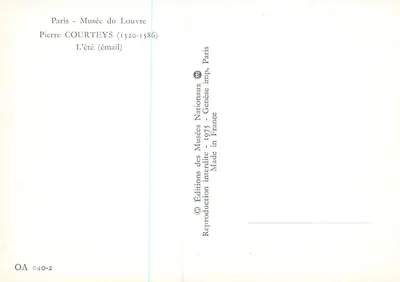 Pierre Courteys — O Verão (esmalte) — Edições dos Museus Nacionais, Paris, 1975 — Verso