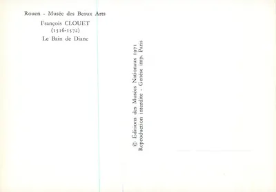 O Banho de Diana — François Clouet (1516-1572) — Éditions des Musées Nationaux, Paris 1971 — Verso