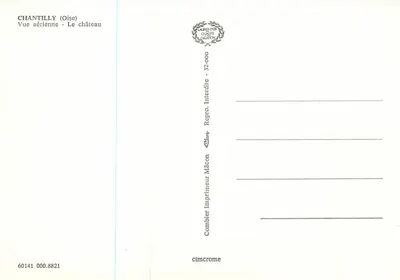 Chantilly (Oise) — Widok z powietrza — Zamek — Combiér Imprimeur Mâcon — Rewers