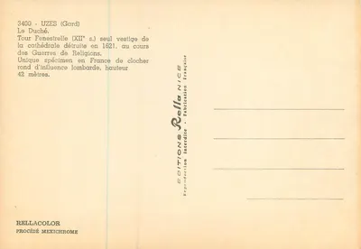 Wieża Duchowiecka — Uzès (Gard) — Wydawnictwo Rella — Rewers