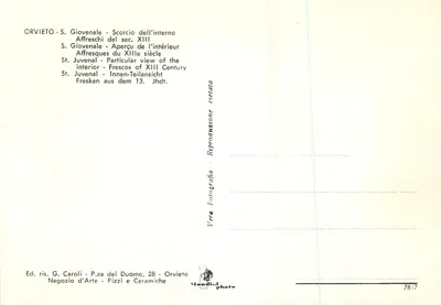 Orvieto - S. Giovenale - Wnętrze z freskami z XIII wieku — Mandici photo, nr 7817 — Rewers