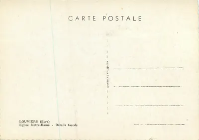 Louviers (Eure) — Igreja de Nossa Senhora — Detalhes da fachada — Combier Imp. Macon — Verso