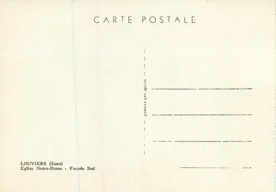 Louviers (Eure) — Igreja de Nossa Senhora — Fachada Sul — Combier Imp. Macon — Verso