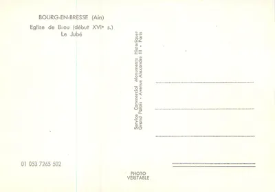 Kościół w Briou — początek XVI wieku — Service Commercial Monuments Historiques, Paryż — Rewers
